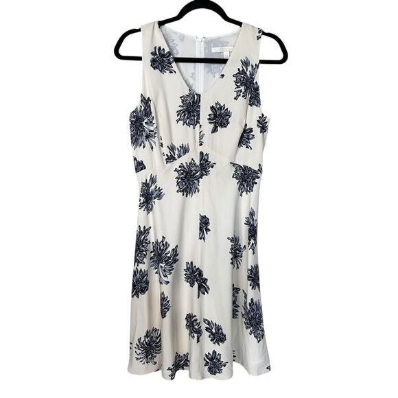 Nordstrom Collection Silk Floral A-line Ivory Sleeveless Cocktail Dress Size 8 - Picture 2 of 12